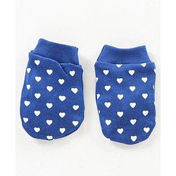 Babyhug 100% Cotton Cap Mittens & Booties Blue - Diameter 10 cm