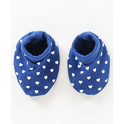 Babyhug 100% Cotton Cap Mittens & Booties Blue - Diameter 10 cm