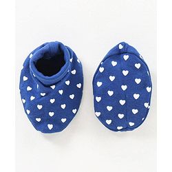 Babyhug 100% Cotton Cap Mittens & Booties Blue - Diameter 10 cm