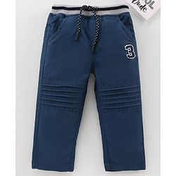 Babyhug Full Length Solid Trousers - Navy