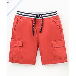 Babyhug Knee Length Cotton Shorts - Orange