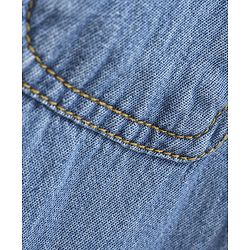 Babyhug Full Sleeves Denim Two Pocket Washed Shirt - Dark Blue