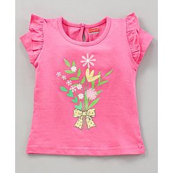BABYHUG GIRL'S PACK OF 3 HALF SLEEVES TEE WITH GRAPHICS & FRILL DETAILING