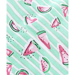 Babyhug Singlet Sleeves Cotton Top Watermelon Print - Mint Green