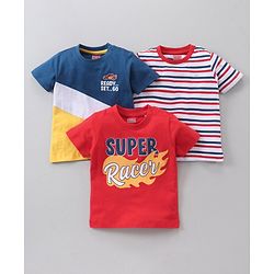 Babyhug Half Sleeves T-Shirt Pack Of 3 - Multicolor