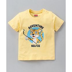 Babyhug Half Sleeves Printed T-Shirts Pack Of 3 - Yellow Green White