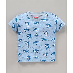 Babyhug Half Sleeves Printed T-Shirts Pack Of 3 - Blue Orange White