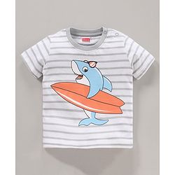 Babyhug Half Sleeves Printed T-Shirts Pack Of 3 - Blue Orange White