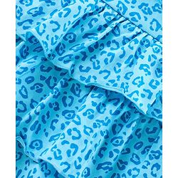 Babyhug Singlet Printed Tee With Frill Detailing - Blue