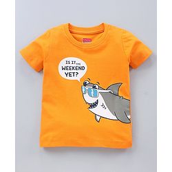 Babyhug Half Sleeves T-Shirts Multi Print Pack of 3 - White Green Orange