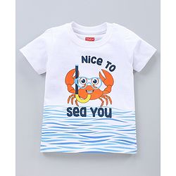 Babyhug Half Sleeves T-Shirts Multi Print Pack of 3 - White Green Orange
