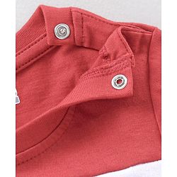 Babyhug Half Sleeves Cotton Blend T-shirt with Text Print - Red