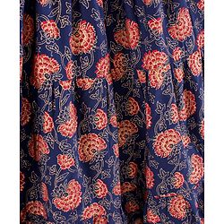Babyhug Sleeveless Tiered Ethnic Dress Floral Print - Navy Blue