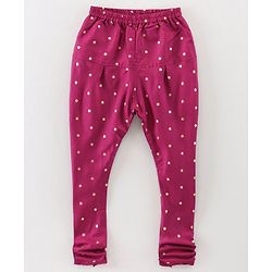 Babyhug 3/4th Sleeves Printed Kurti and Chudidar Set with Embroidered Jacket - Magenta