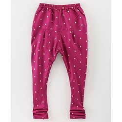 Babyhug 3/4th Sleeves Printed Kurti and Chudidar Set with Embroidered Jacket - Magenta