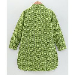 Babyhug Full Sleeves Printed Kurta & Pyjama Set - Green Blue