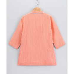 Babyhug Full Sleeve Kurta Payjama Set - Orange White