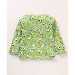 Babyhug Cotton Knit Full Sleeves Night Suit Sheep Print - Green