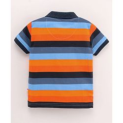 Babyhug Half Sleeves Cotton T-Shirt Stripes Print- Multicolor