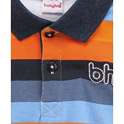 Babyhug Half Sleeves Cotton T-Shirt Stripes Print- Multicolor