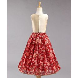 Babyhug Sleeveless Choli & Lehenga with Dupatta - Maroon