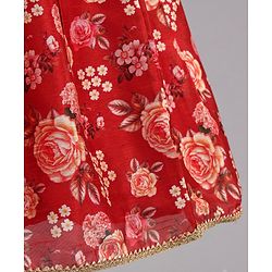 Babyhug Sleeveless Choli & Lehenga with Dupatta - Maroon