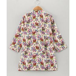 Babyhug Full Sleeves Printed Kurta Pyjama Set - Cream