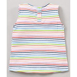 Babyhug Sleeveless Striped Top Heart Print & Bow Applique - Multicolor