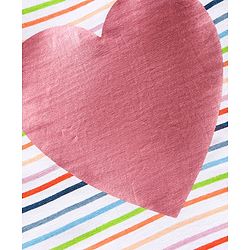 Babyhug Sleeveless Striped Top Heart Print & Bow Applique - Multicolor