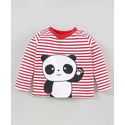 Babyhug Full Sleeves Tee & Pajama Set Panda Print - Red