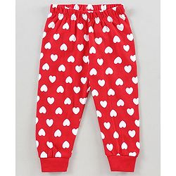 Babyhug Full Sleeves Tee & Pajama Set Panda Print - Red