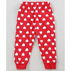Babyhug Full Sleeves Tee & Pajama Set Panda Print - Red
