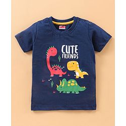 Babyhug Half Sleeves Nightwear Pajama Set Dino Print - Blue
