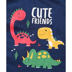 Babyhug Half Sleeves Nightwear Pajama Set Dino Print - Blue