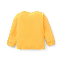 Babyhug Cotton Knit Full Sleeves Night Suit Text Print - Yellow Grey