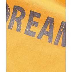 Babyhug Cotton Knit Full Sleeves Night Suit Text Print - Yellow Grey