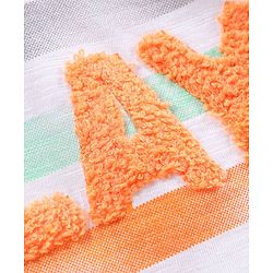 Babyhug Sleeveless Striped T-Shirt Text Print - Orange