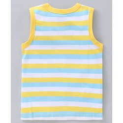 Babyhug Sleeveless Printed T-Shirts Pack Of 3 - Blue White