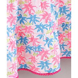 Babyhug Singlet 100% Cotton Frock With Shrug Floral Print - White