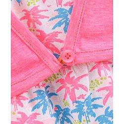 Babyhug Singlet 100% Cotton Frock With Shrug Floral Print - White