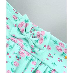 Babyhug 100 % Cotton Cap Sleeves Frock With Bloomer Floral Print (Colour May Vary)