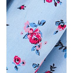 Babyhug 100% Rayon Twill Sleeveless Frock Floral Print - Blue