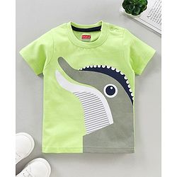 Babyhug Half Sleeves T-Shirts Dolphin Print - Neon Green