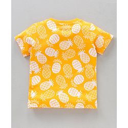 Babyhug Half Sleeves T-Shirts Pineapple Print Pack of 3 - Yellow Blue