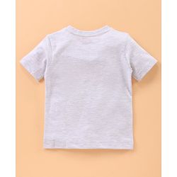 Babyhug Half Sleeves Multi Print T-Shirt  - Peach Blue Grey