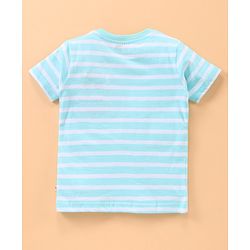 Babyhug Half Sleeves Multi Print T-Shirt  - Peach Blue Grey