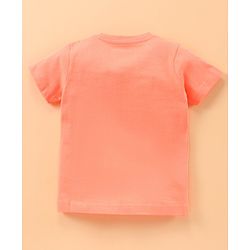 Babyhug Half Sleeves Multi Print T-Shirt  - Peach Blue Grey