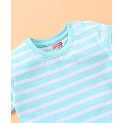 Babyhug Half Sleeves Multi Print T-Shirt  - Peach Blue Grey