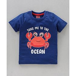 Babyhug Half Sleeves T-Shirts Multi Print Pack Of 3 - Blue
