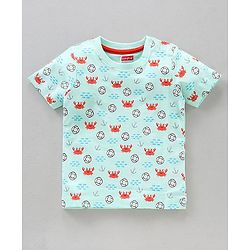 Babyhug Half Sleeves T-Shirts Multi Print Pack Of 3 - Blue